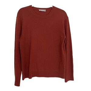 Everlane Burnt Orange Cashmere Sweater Classic Crew Slim Fit Size Medium